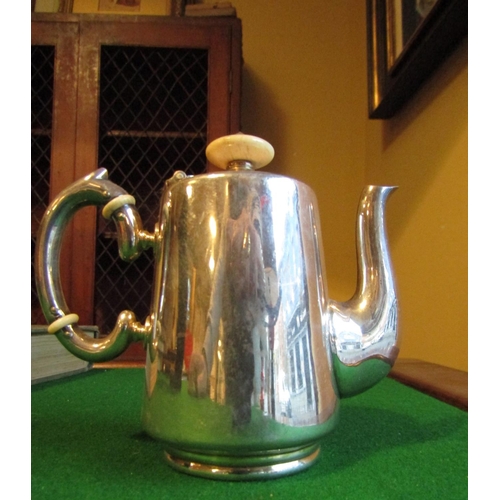 487 - Antique Solid Silver Bachelors Teapot of Elegant Design Flying C Scrolled Form Handle