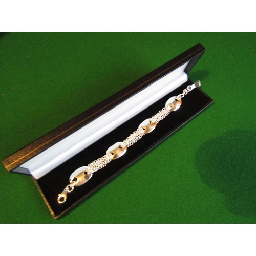 488 - Solid Silver Mounted Ladies Designer Bracelet Approximately 19cm Long Articulated Form