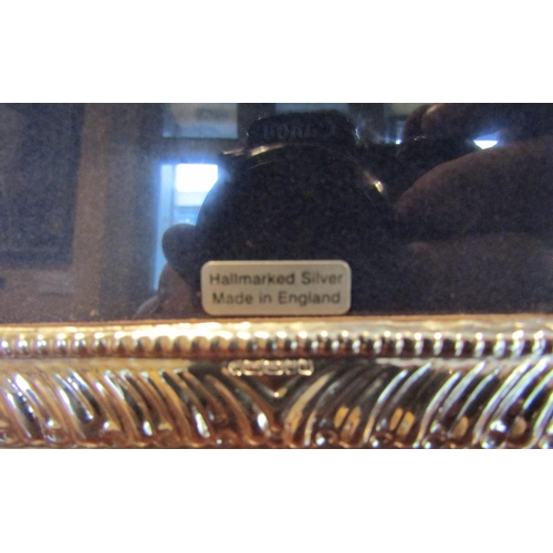 490 - Pair of Solid Silver Rectangular Form Table Top Photograph Frames with Gadrooned Decoration Each App... 