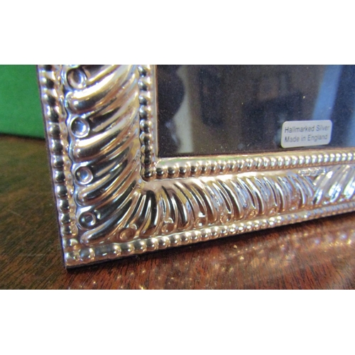 490 - Pair of Solid Silver Rectangular Form Table Top Photograph Frames with Gadrooned Decoration Each App... 