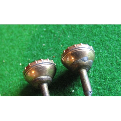 492 - Two Smokey Garnet Set 9 Carat Gold Hat Pins Antique Each Approximately 5 Inches Long