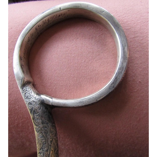 493 - Unusual Antique Solid Silver Handle Ladies Silk Covered Parasol Good Original Condition with Engrave... 