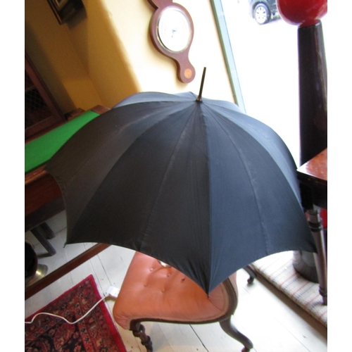 493 - Unusual Antique Solid Silver Handle Ladies Silk Covered Parasol Good Original Condition with Engrave... 