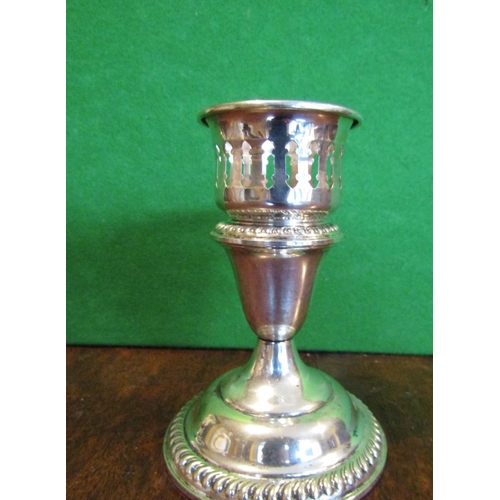 494 - Solid Silver Turned Pedestal Form Candle Rest Approximately 5 Inches High