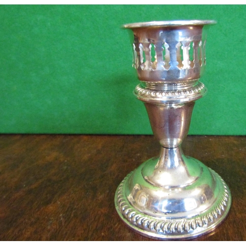 494 - Solid Silver Turned Pedestal Form Candle Rest Approximately 5 Inches High