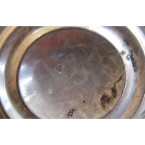 494 - Solid Silver Turned Pedestal Form Candle Rest Approximately 5 Inches High