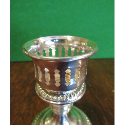 494 - Solid Silver Turned Pedestal Form Candle Rest Approximately 5 Inches High