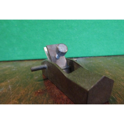 495 - Bronze Apprentice Woodworkers Plane of Neat Size Approximately 3 Inches Wide Good Original Condition