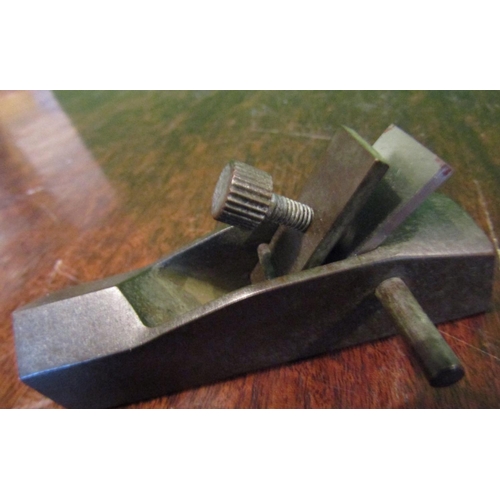 495 - Bronze Apprentice Woodworkers Plane of Neat Size Approximately 3 Inches Wide Good Original Condition