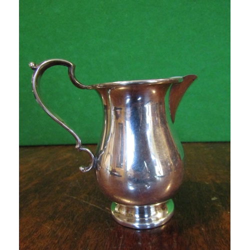 497 - Solid Silver Jug with Flying C Scrolled Handle above Pedestal Base Approximately 4 Inches High