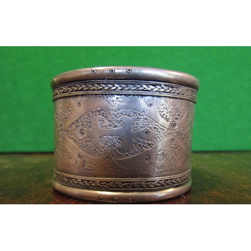 498 - Antique Silver Ladies Cuff Bracelet with Incised Decoration