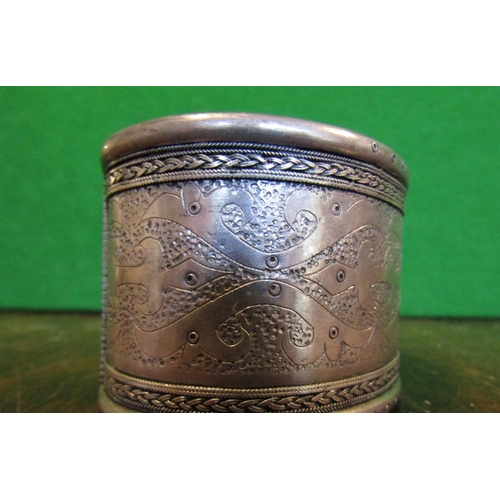 498 - Antique Silver Ladies Cuff Bracelet with Incised Decoration