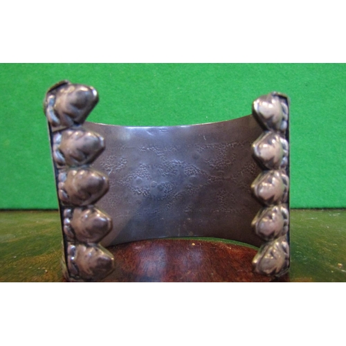 498 - Antique Silver Ladies Cuff Bracelet with Incised Decoration