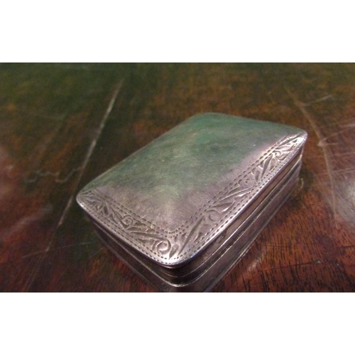 500 - Solid Silver Pill Box Hinged Cover with Engraved Decoration