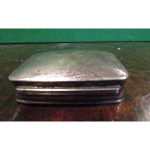 500 - Solid Silver Pill Box Hinged Cover with Engraved Decoration