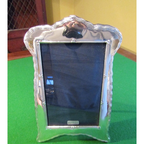 504 - Solid Silver Photograph Frame with Easel Back Shaped Form Approximately 8 Inches High x 5 Inches Wid... 