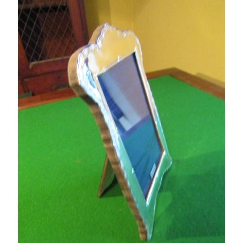 504 - Solid Silver Photograph Frame with Easel Back Shaped Form Approximately 8 Inches High x 5 Inches Wid... 