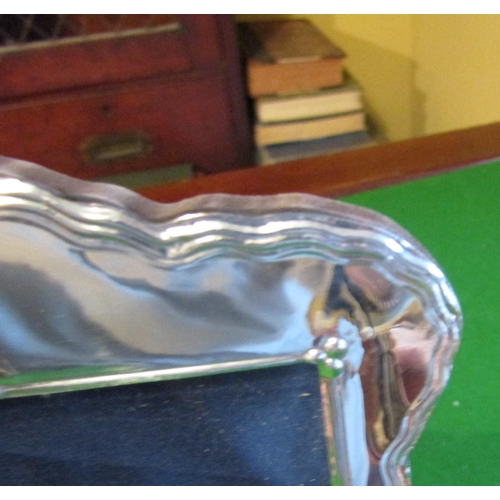 504 - Solid Silver Photograph Frame with Easel Back Shaped Form Approximately 8 Inches High x 5 Inches Wid... 