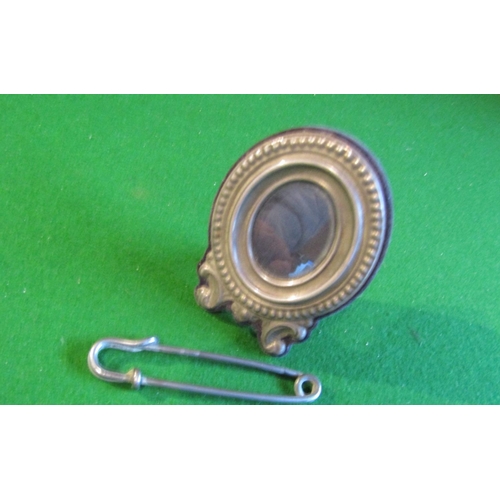 505 - Oval Form Bead Decorated Solid Silver Photograph Frame Approximately 4 Inches High with Solid Silver... 