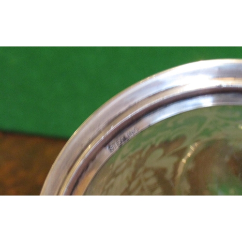 509 - Solid Silver Mounted Engraved Crystal Shaped Form Decanter with Original Stopper Approximately 14 In... 