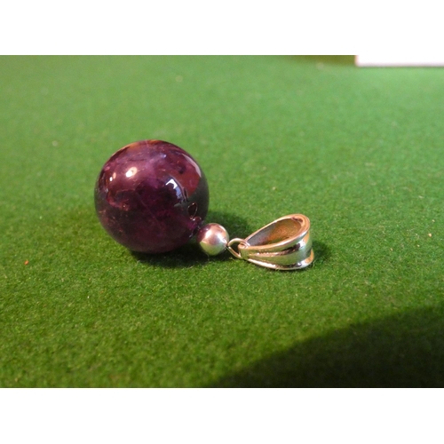 511 - Pair of Solid Silver Mounted Amethyst Pendant Drop Earrings with Matching Silver Necklace Pendant Th... 