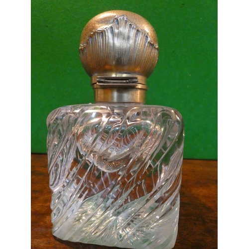 517 - Very Large Antique Cut Crystal Table Jar with Hinged Cover Approximately 8 Inches High