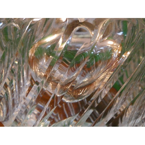 517 - Very Large Antique Cut Crystal Table Jar with Hinged Cover Approximately 8 Inches High