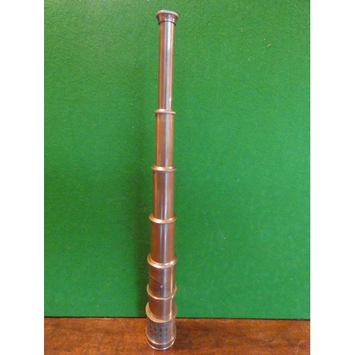518 - Brass Telescope Telescopic Form Extends to Approximately 32 Inches with Engraved Detailing