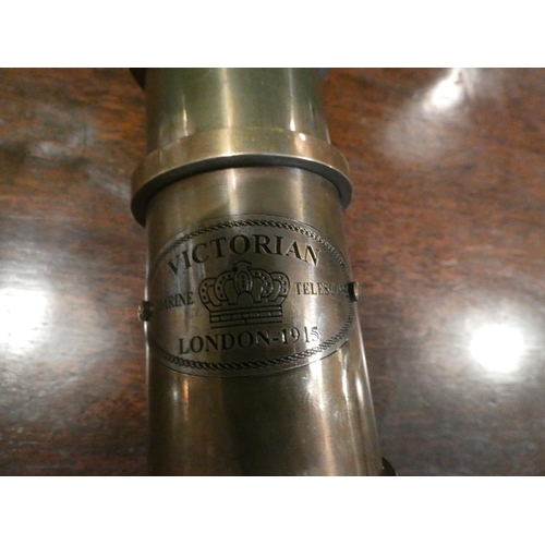 518 - Brass Telescope Telescopic Form Extends to Approximately 32 Inches with Engraved Detailing