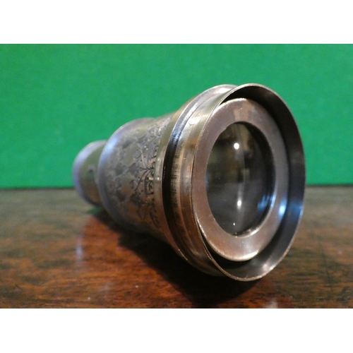 518 - Brass Telescope Telescopic Form Extends to Approximately 32 Inches with Engraved Detailing
