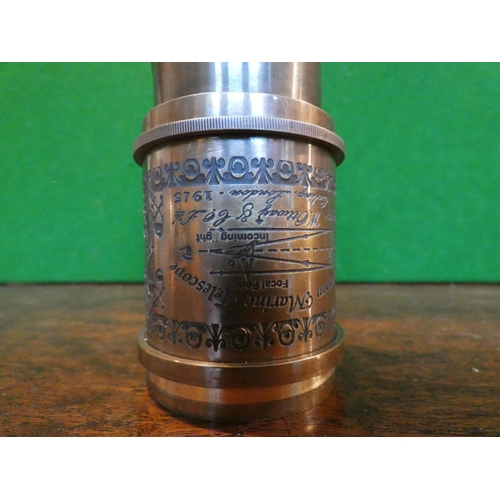 518 - Brass Telescope Telescopic Form Extends to Approximately 32 Inches with Engraved Detailing