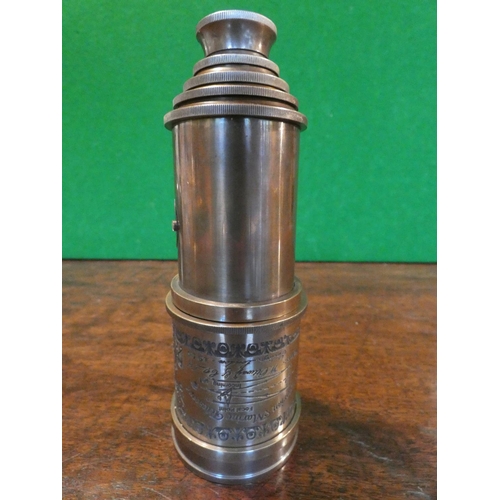 518 - Brass Telescope Telescopic Form Extends to Approximately 32 Inches with Engraved Detailing