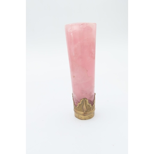 523 - Antique Ormolu Mounted Pink Quartz Parasol Handle with Parasol Tips Complete within Original Present... 