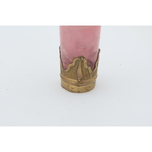 523 - Antique Ormolu Mounted Pink Quartz Parasol Handle with Parasol Tips Complete within Original Present... 