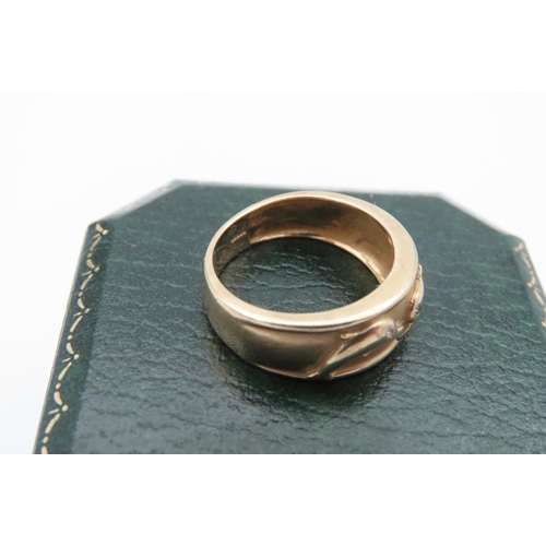 524 - Dolphin Motif Decorated 9 Carat Gold Ladies Ring Size N