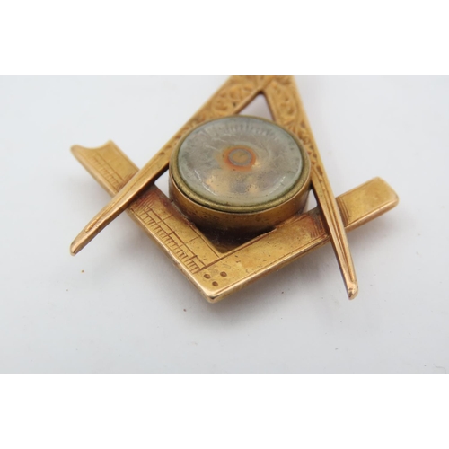 526 - Victorian 15 Carat Yellow Gold Masonic Compass Fob Hallmarked 1895