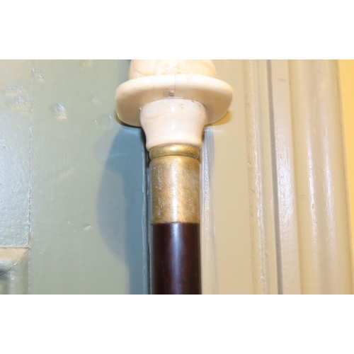 533 - Unusual Carved Canine Motif Handled Walking Stick Attractively Detailed Approximately 36 Inches High
