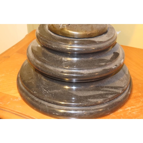 536 - Rolls Royce Spirit of Ecstasy Bronze Sculpture on Original Turned Form Marble Base Approximately 27 ... 