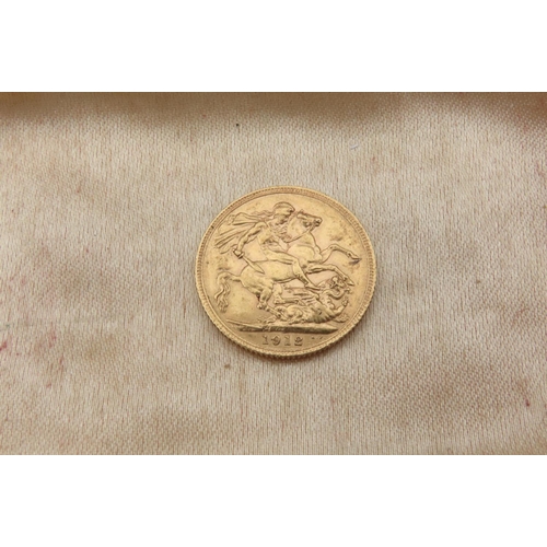 63 - Full Gold Sovereign Coin Dated 1912