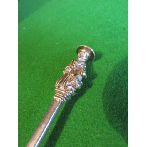 664 - Edwardian Seal Top Spoon Hallmark London Dated 1905 Approximately 8 Inches Long