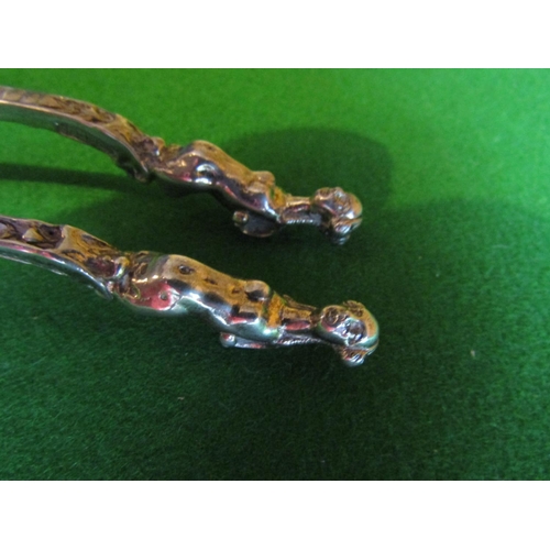 665 - Pair of Novelty Plated Spoons with Figural Handles Shaped Form Blades