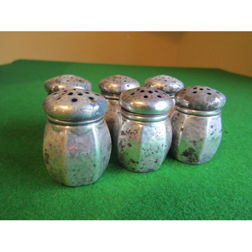 669 - Set of Six Neat Form Solid Silver Table Salts Each Approximately 2 Inches High