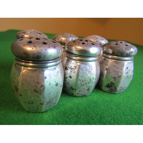 669 - Set of Six Neat Form Solid Silver Table Salts Each Approximately 2 Inches High