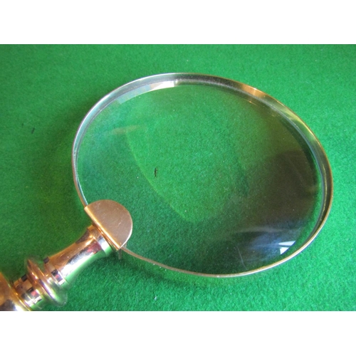 672 - Cut Crystal Handled Magnifying Glass Brass Mounted