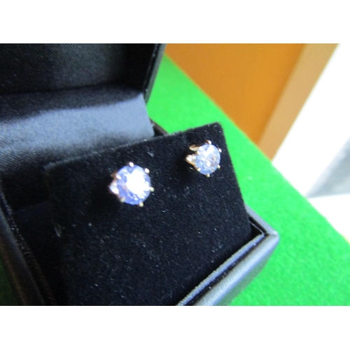 679 - Pair of Tanzanite 9 Carat Gold Mounted Ladies Stud Earrings