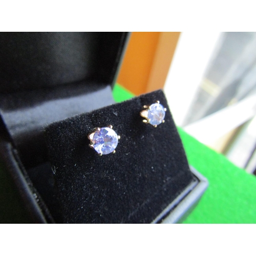 679 - Pair of Tanzanite 9 Carat Gold Mounted Ladies Stud Earrings