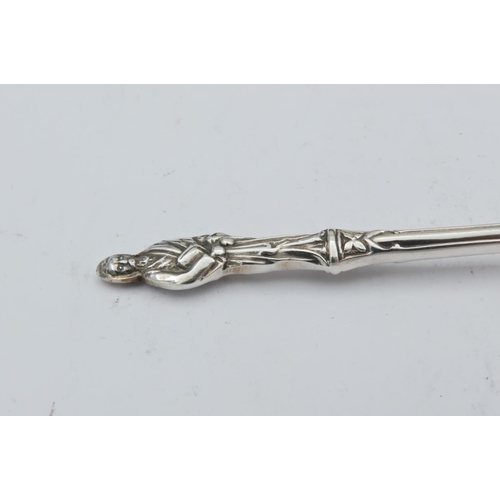 688 - Set of Six Solid Silver Figural Form Teaspoons Contained within Original Presentation Case