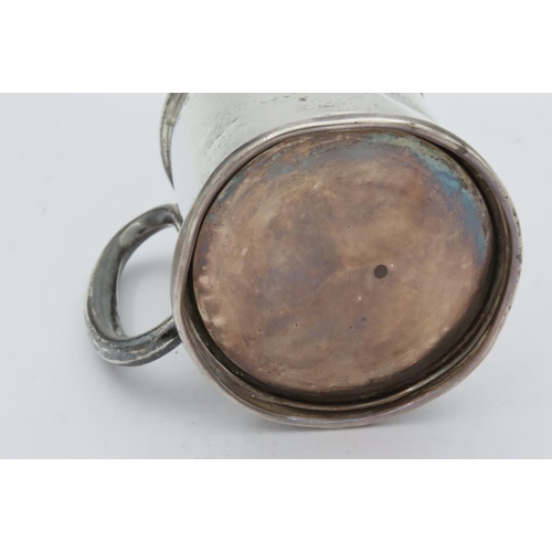 69 - Solid Silver Mug with C Shaped Handle Moulded Foot Hallmarked John Rose Dated 1931 Height Approximat... 