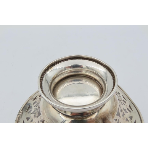 70 - Edwardian Solid Silver Pierced Bon Bon Pedestal Dish with Bead Border Hallmarked for Mappin and Webb... 