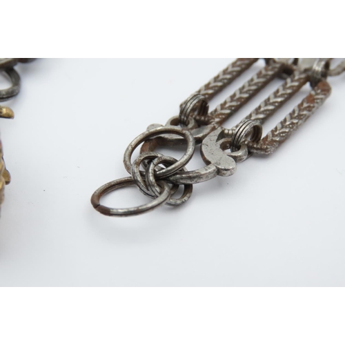 86 - George III Gilt Metal Fob with Seal Lined Cornelian Matrix with Cut Steel Fob Chain Late Eighteenth ... 